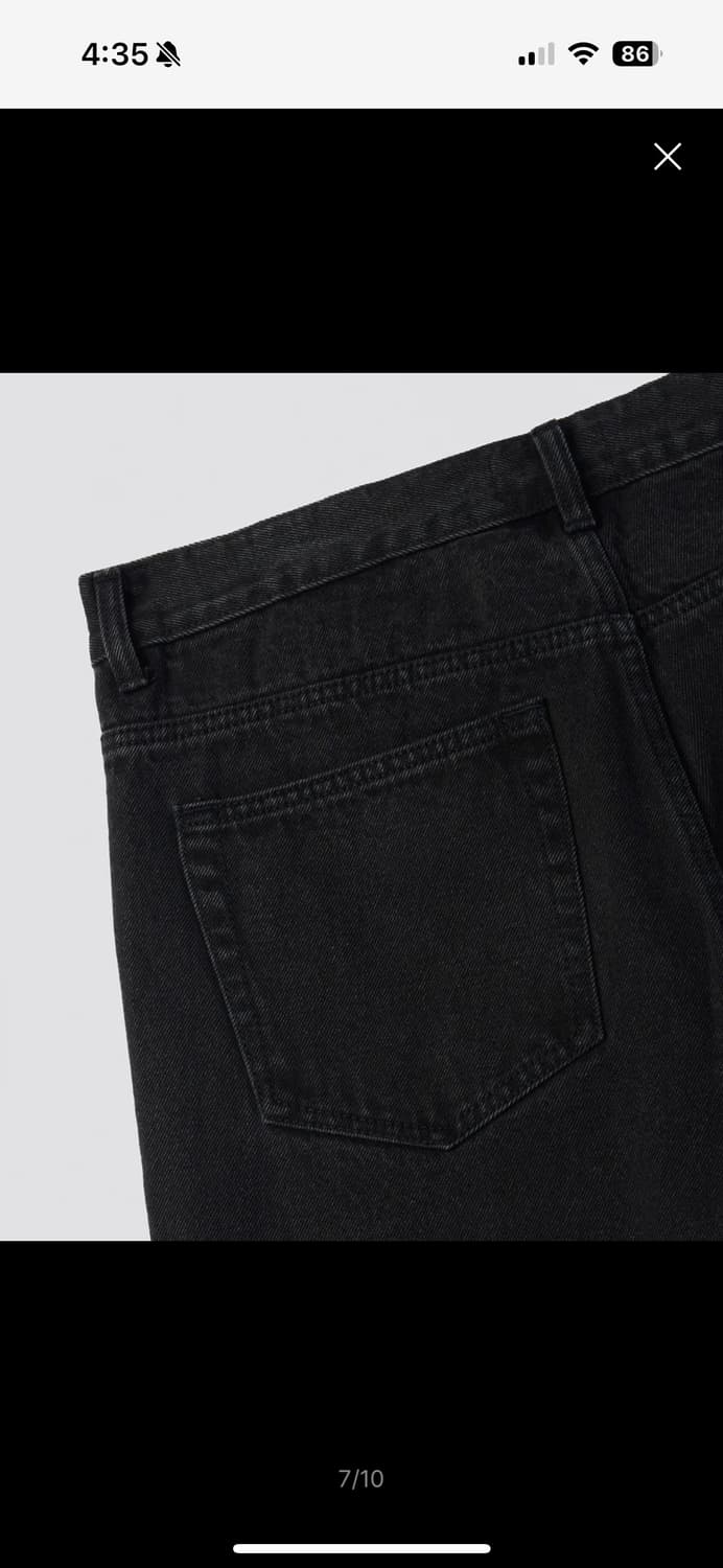 무신사 스탠다드 스트레이트 데님 워시드 블랙 33사이즈 새상품 상품이미지3