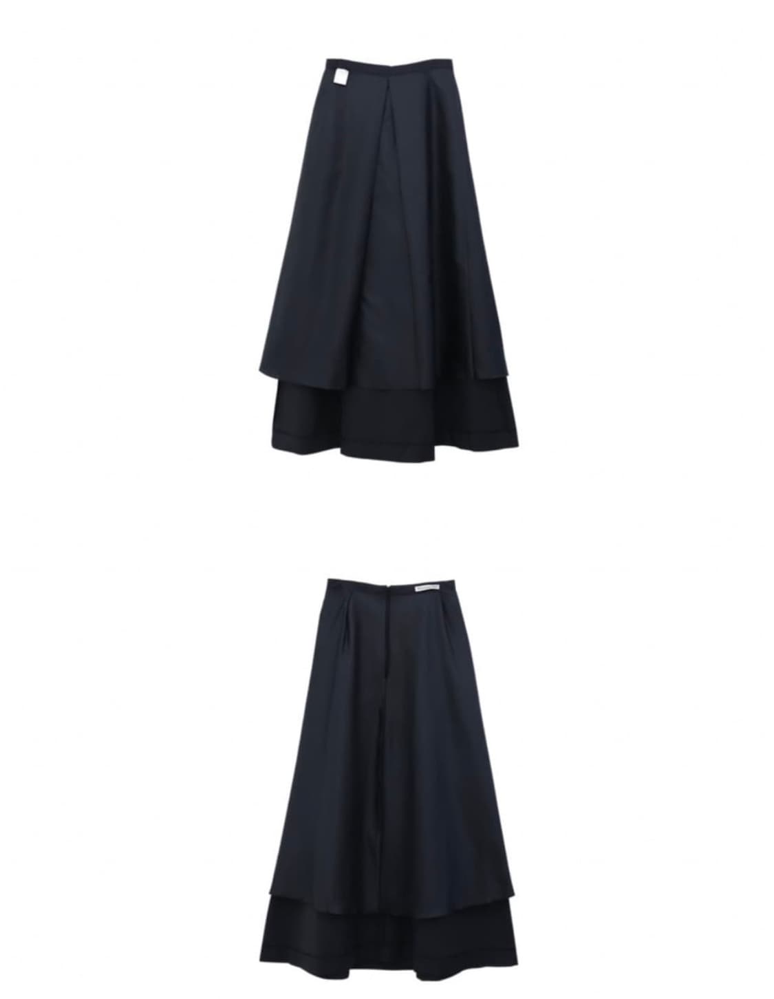 트리밍버드 핀턱 맥시 스커트 네이비 상품이미지3
