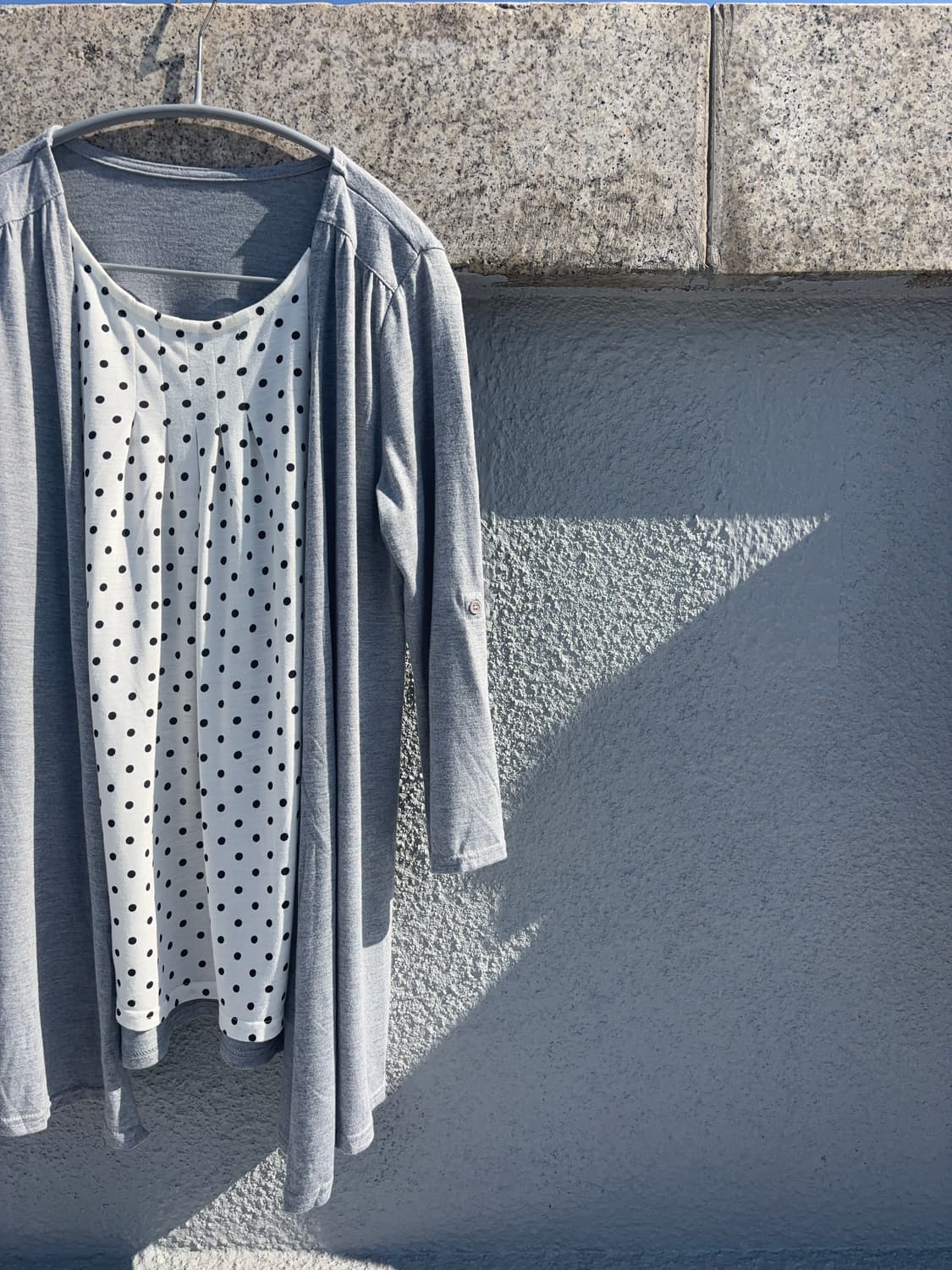 땡땡이 터크 가디건 레이어드 티셔츠 상품이미지3