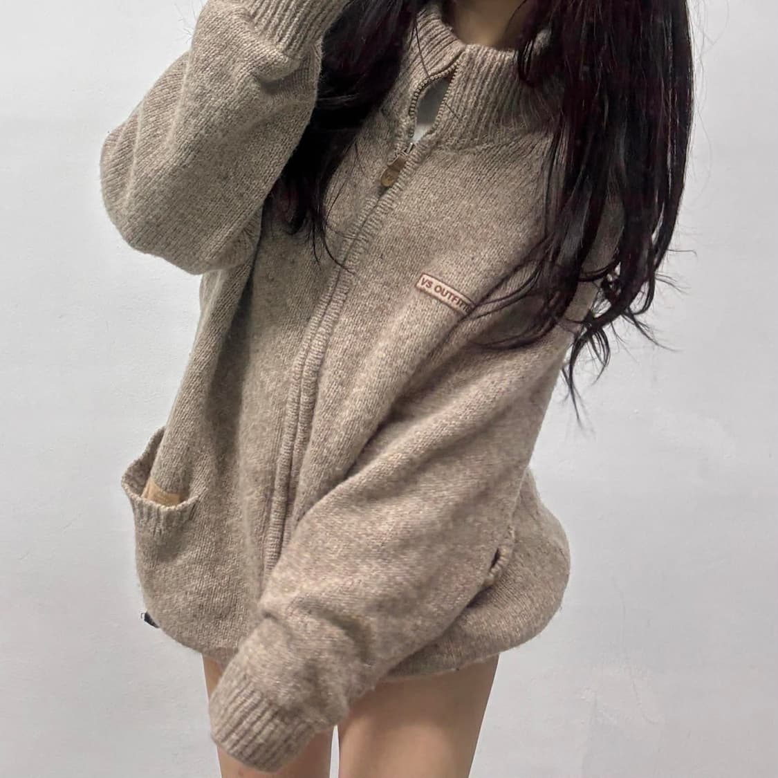 Vintage 올드스쿨 헤비 니트 집업 자켓 상품이미지4