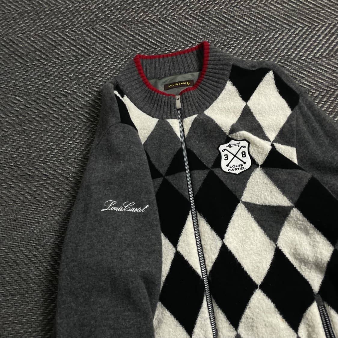 루이 까스텔 아가일 체크 패턴 니트 집업o 4473 상품이미지4