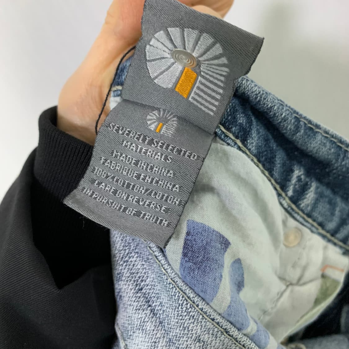 아카데믹스 00s 연청 워싱 데님 팬츠 오리엔탈 자수 빈티지 청바지 36 상품이미지9