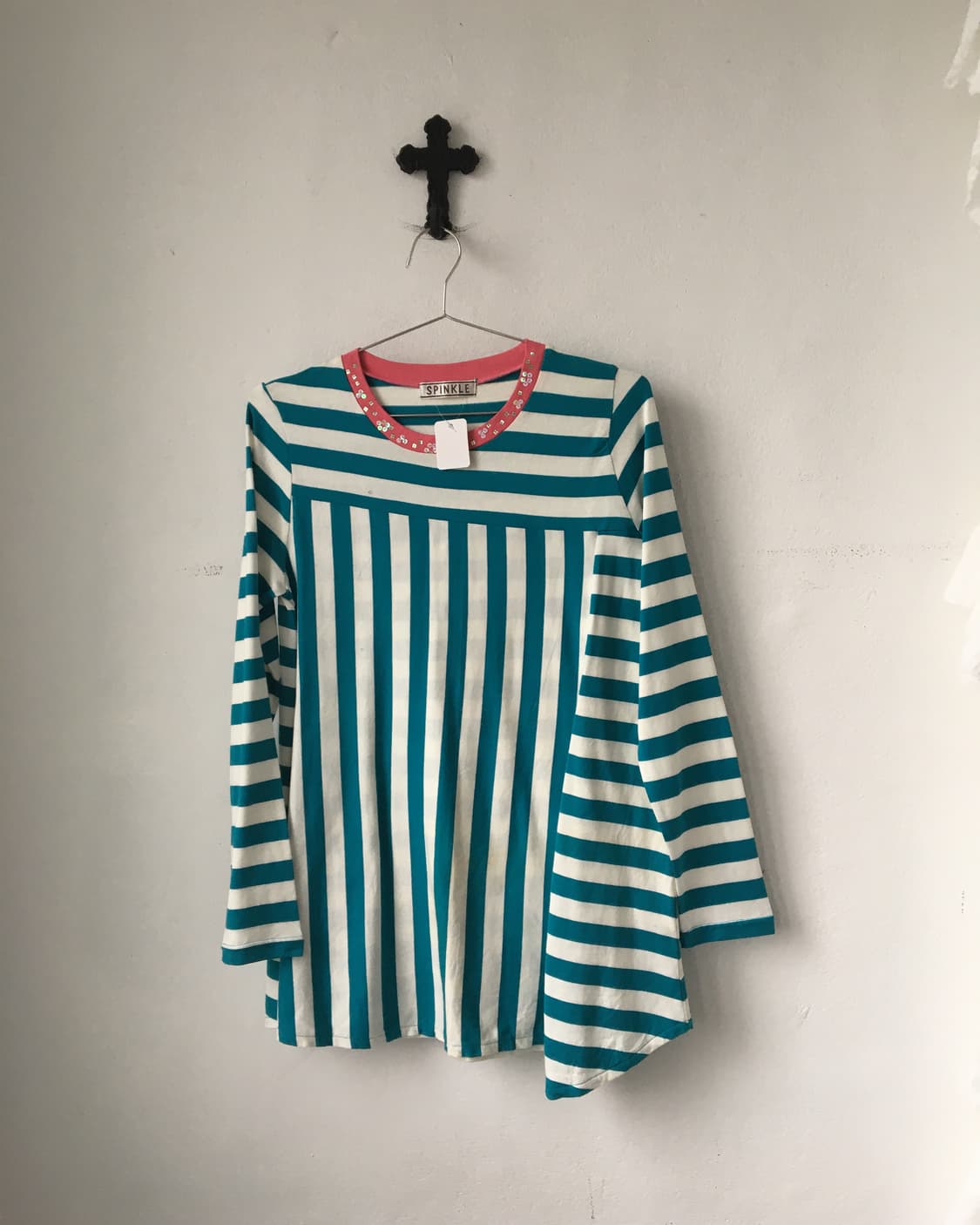 Stripe pattern mixed sleeve 상품이미지2