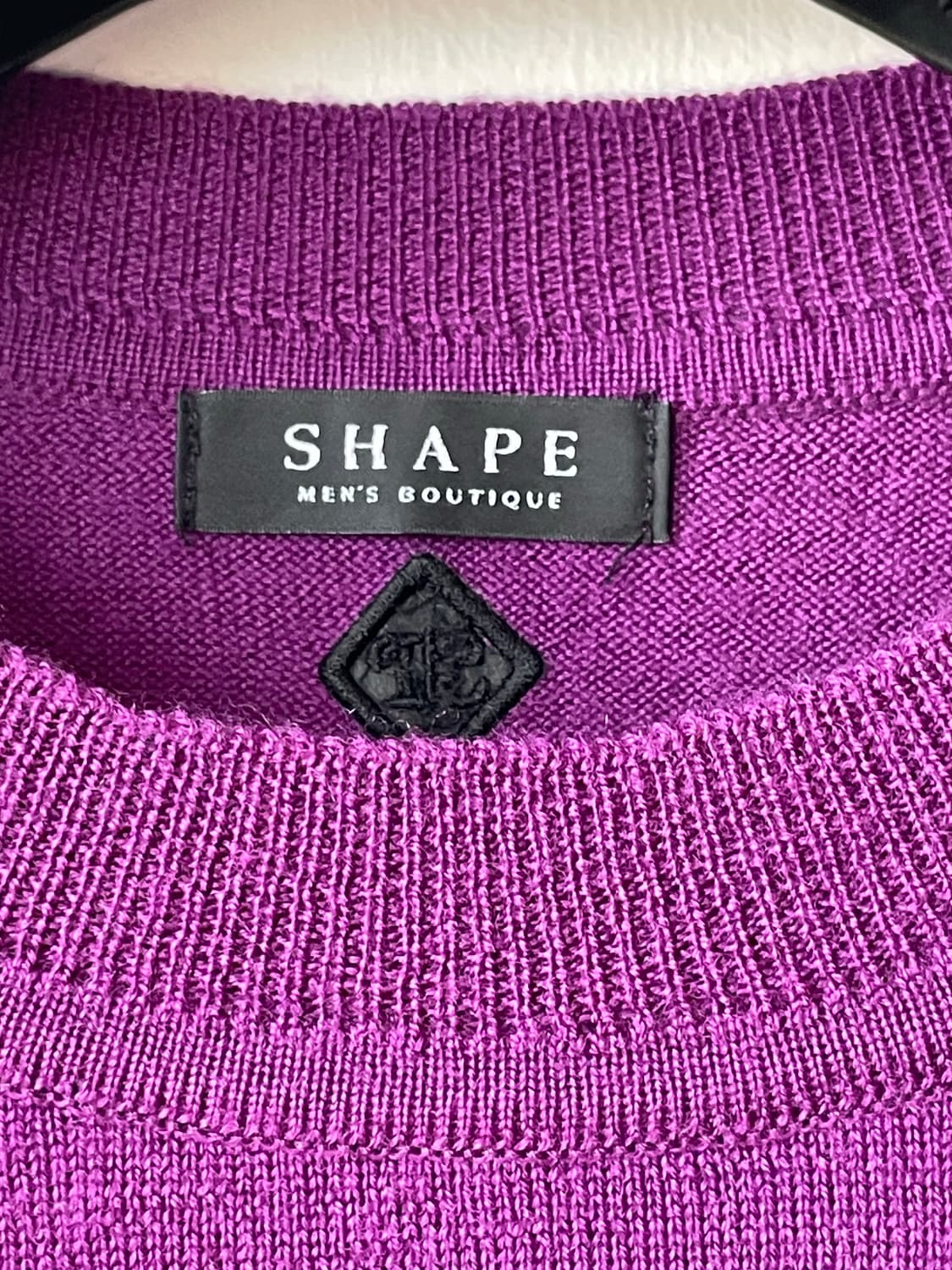 쉐입부티크 Premium WOOL Crew neck knit 퍼플 새상품 상품이미지8