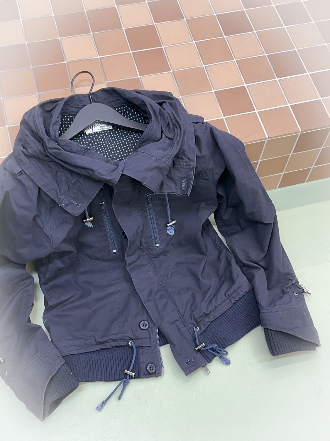 upstart highneck navy cotton jacket 상품이미지5