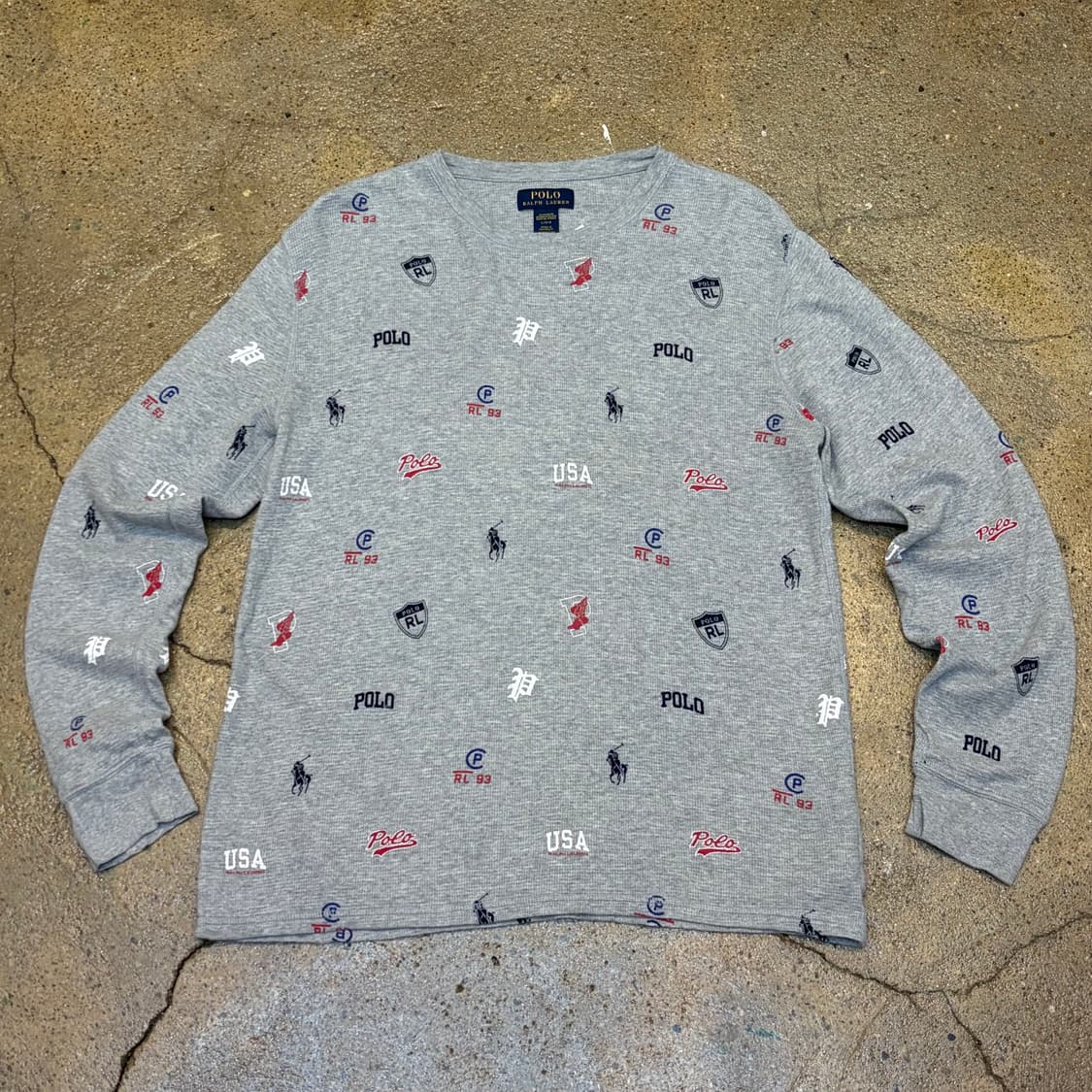 미국 빈티지 폴로랄프로렌 와플면 롱슬리브 긴팔티 상품이미지1