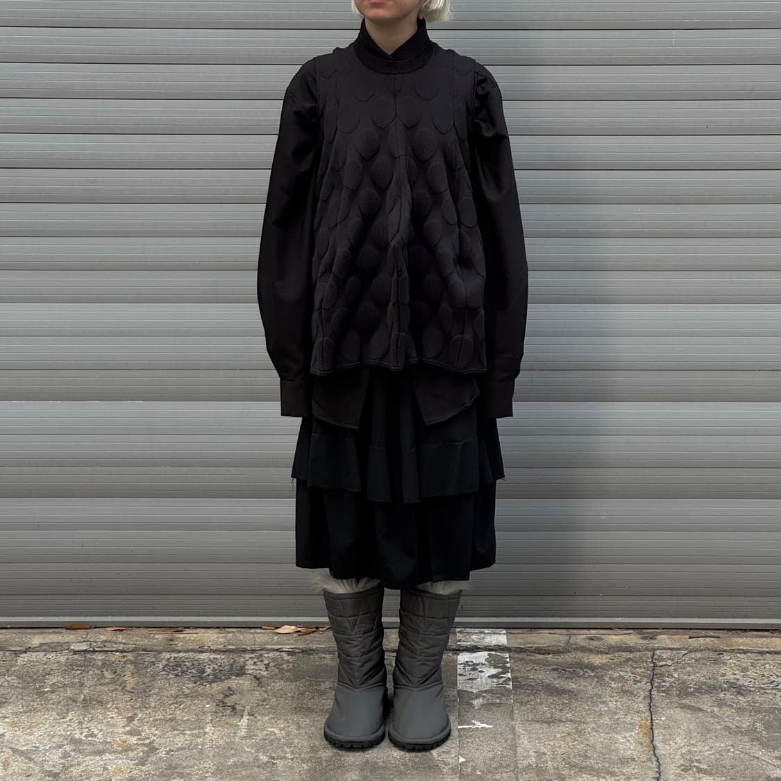 GrayBack Zip nylon fur boots 상품이미지6