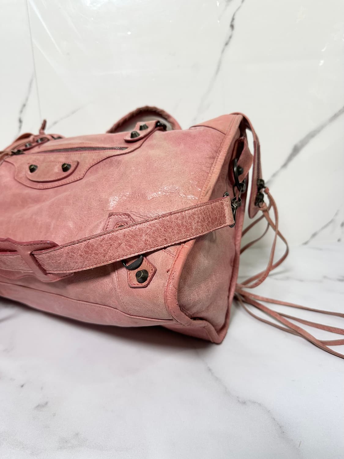 [정품] 발렌시아가 시티 모터백 미디움 핑크 상품이미지7