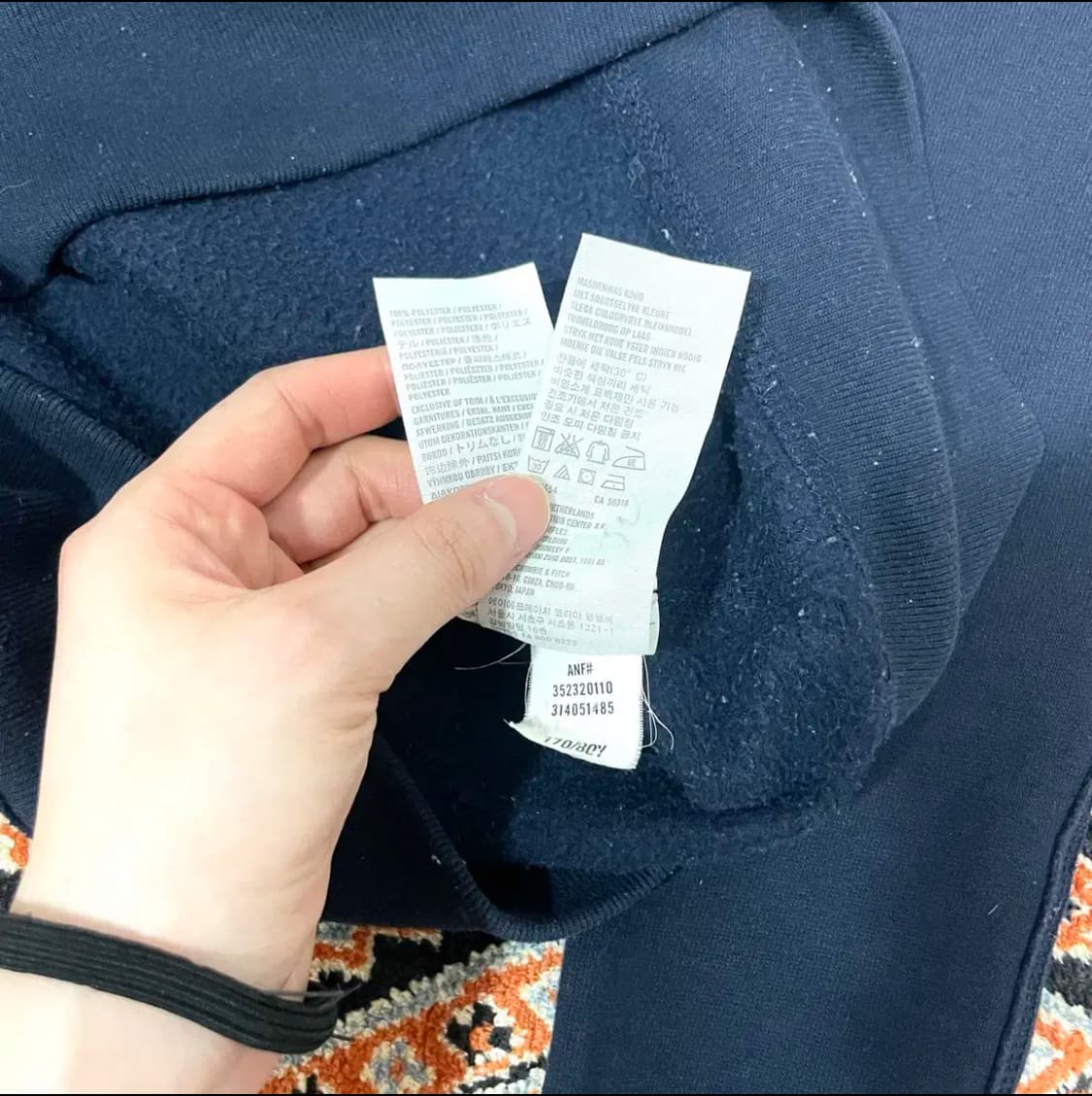 홀리스터 서프 로고 프린팅 네이비 기모 후드티셔츠 여성XS 상품이미지5