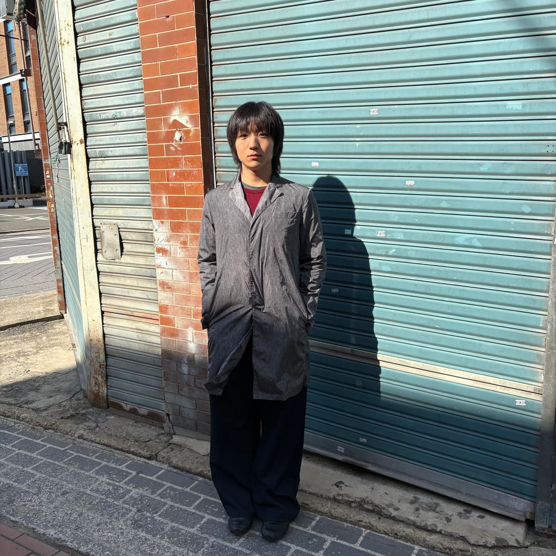 프라다 그레이 3 버튼 나일론 코트(2011) 상품이미지1