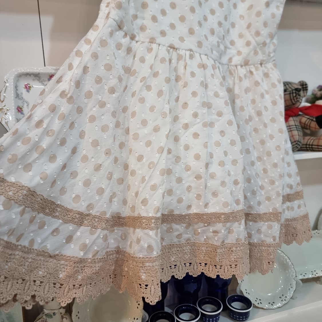리즈리사 LIZ LISA 라떼빛 도트 레이스 미니원피스 상품이미지8