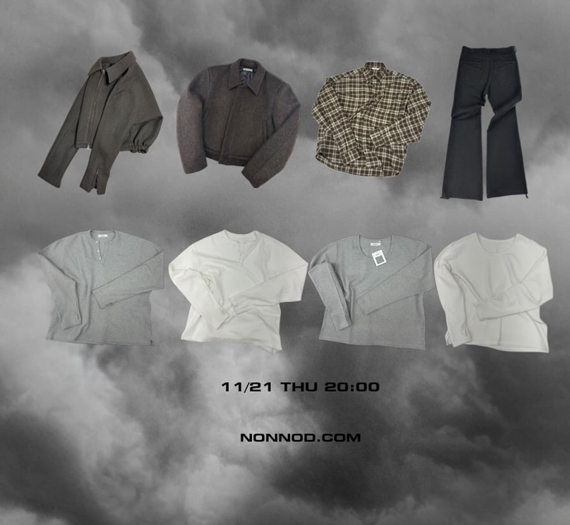 (1) 논노드 핑거홀 유넥 롱슬리브 티셔츠 그레이, 화이트 상품이미지1