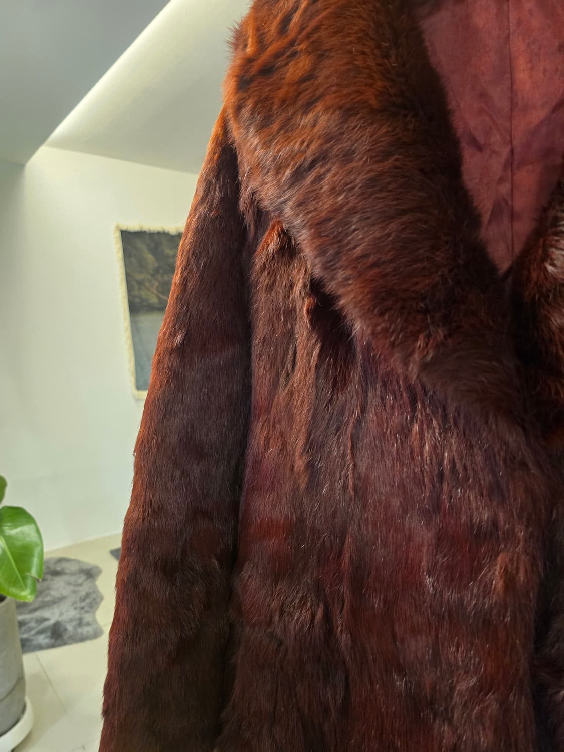 와인컬러 래빗 퓨어코트 상품이미지2