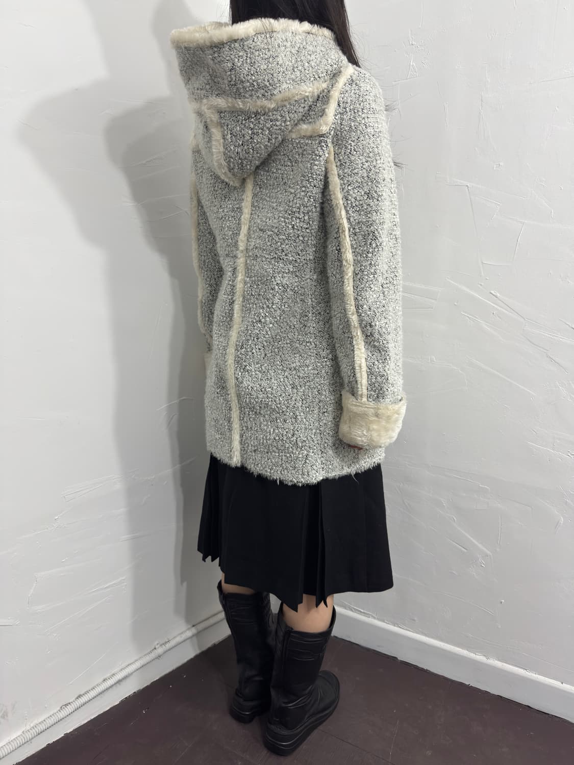 fairy shade fur detail hood coat 상품이미지4