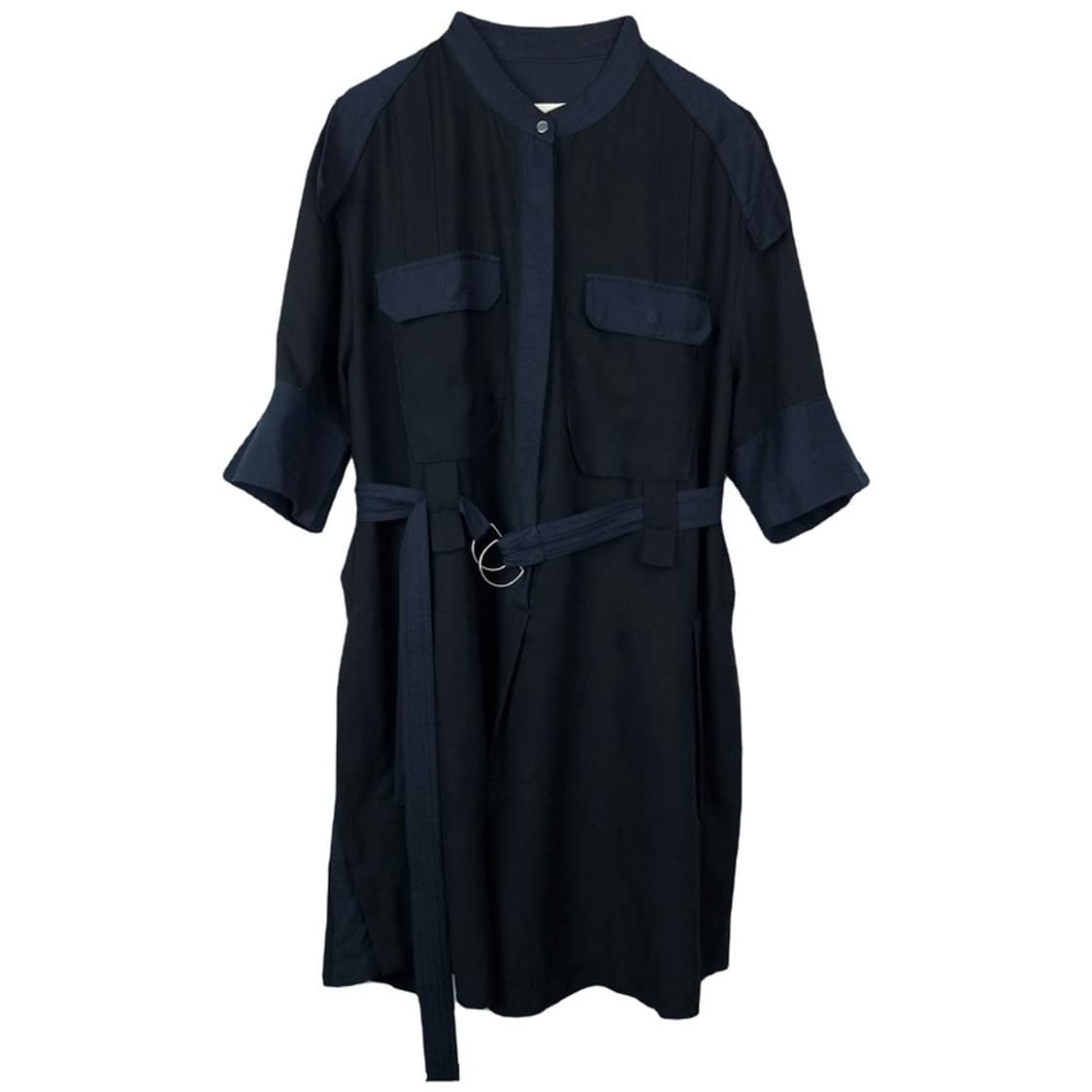 [시스템] 15s/s 7부 소매 벨티드 블랙 미니 원피스 M15554 상품이미지2