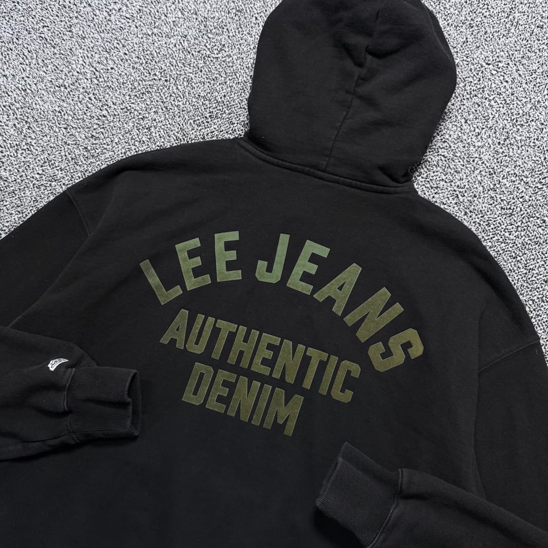 Name : Lee 스펠아웃 후면 카키로고 블랙컬러 오버핏 후드티 :) 상품이미지4