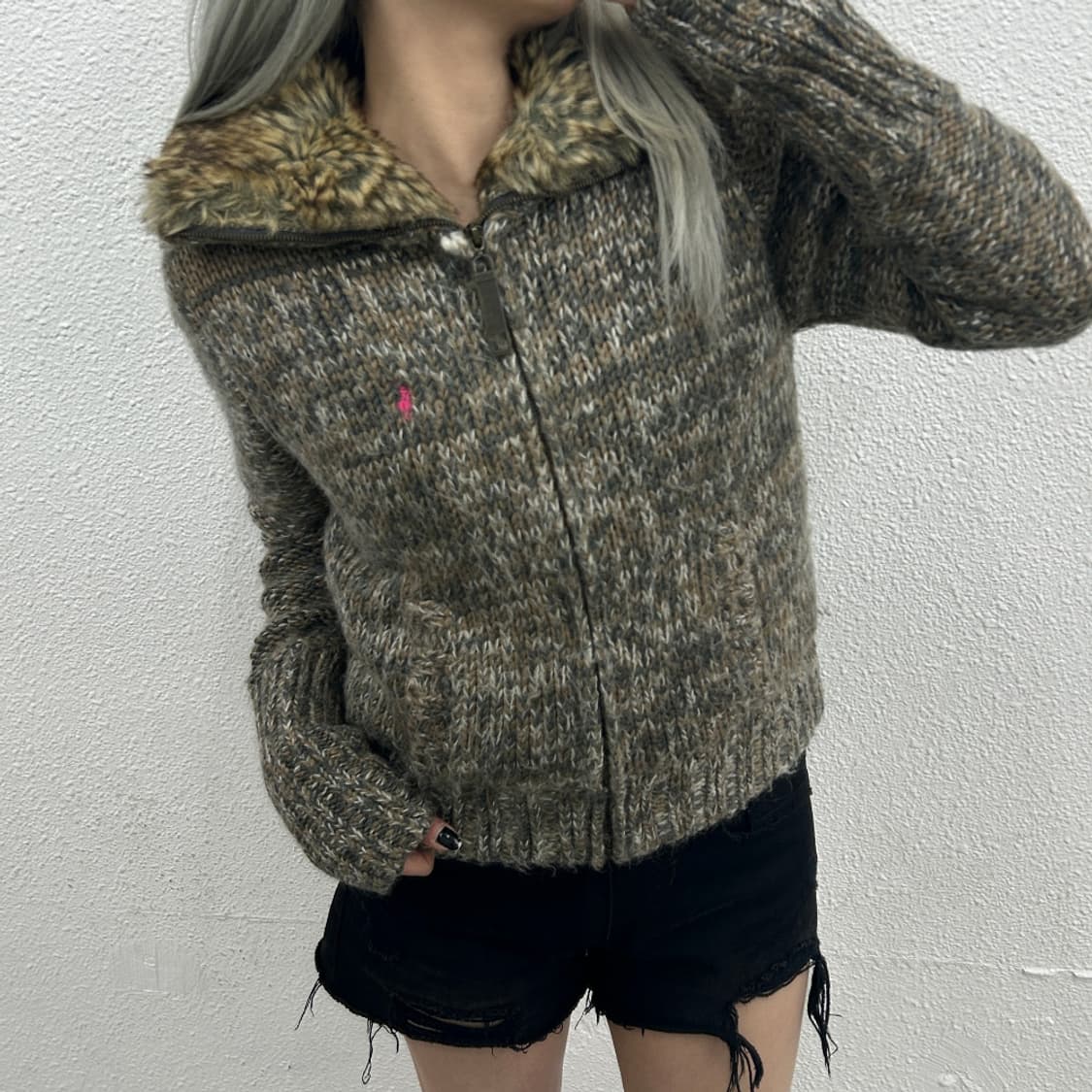 2000's 폴로 랄프로렌 핑크 포니 헤비울 울프죠 상품이미지1