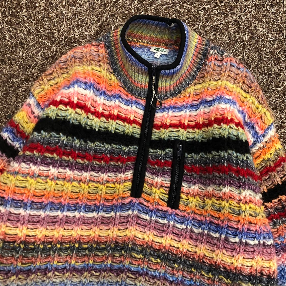 겐조 모헤어 멀티컬러 하프집업 니트 스웨터 상품이미지3