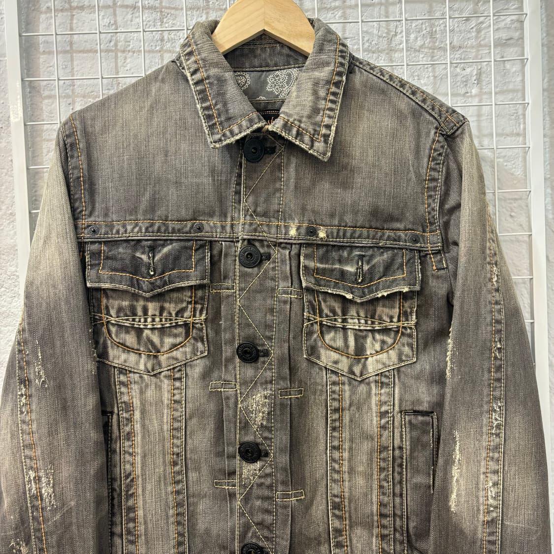 90s Shane Jeans 빈티지 그런지 데님 워싱 자켓 M 상품이미지3