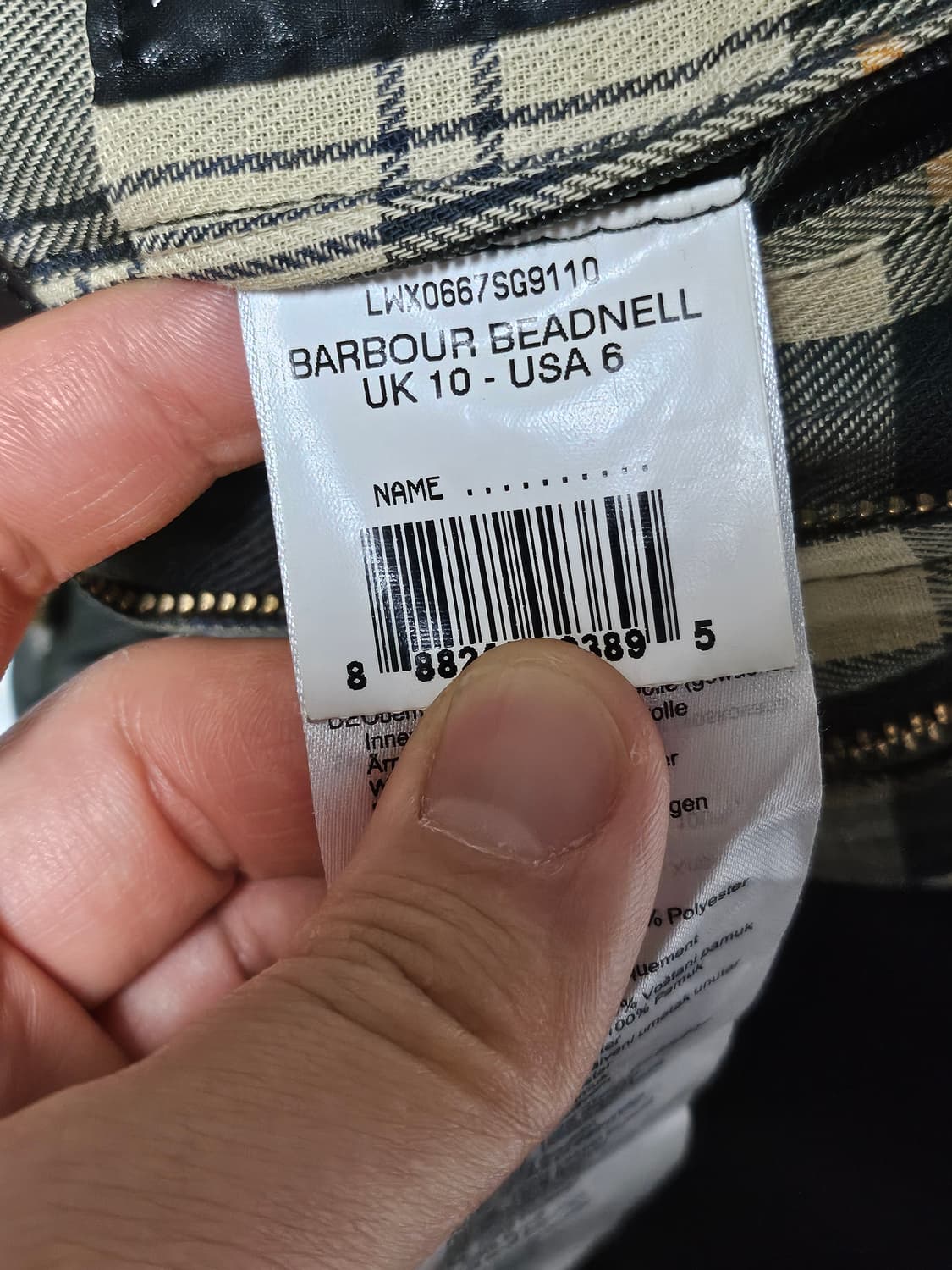 19fw 바버 비드넬 왁스 자켓 여성 다크 그린 55-66 상품이미지6