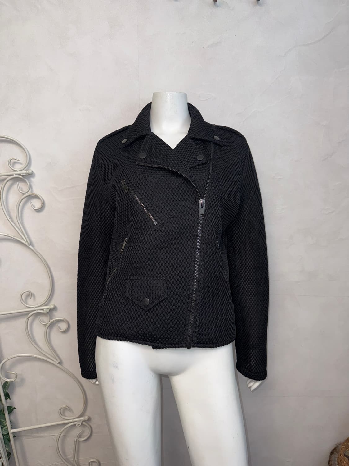 DIESEL black mesh rider jacket  상품이미지8