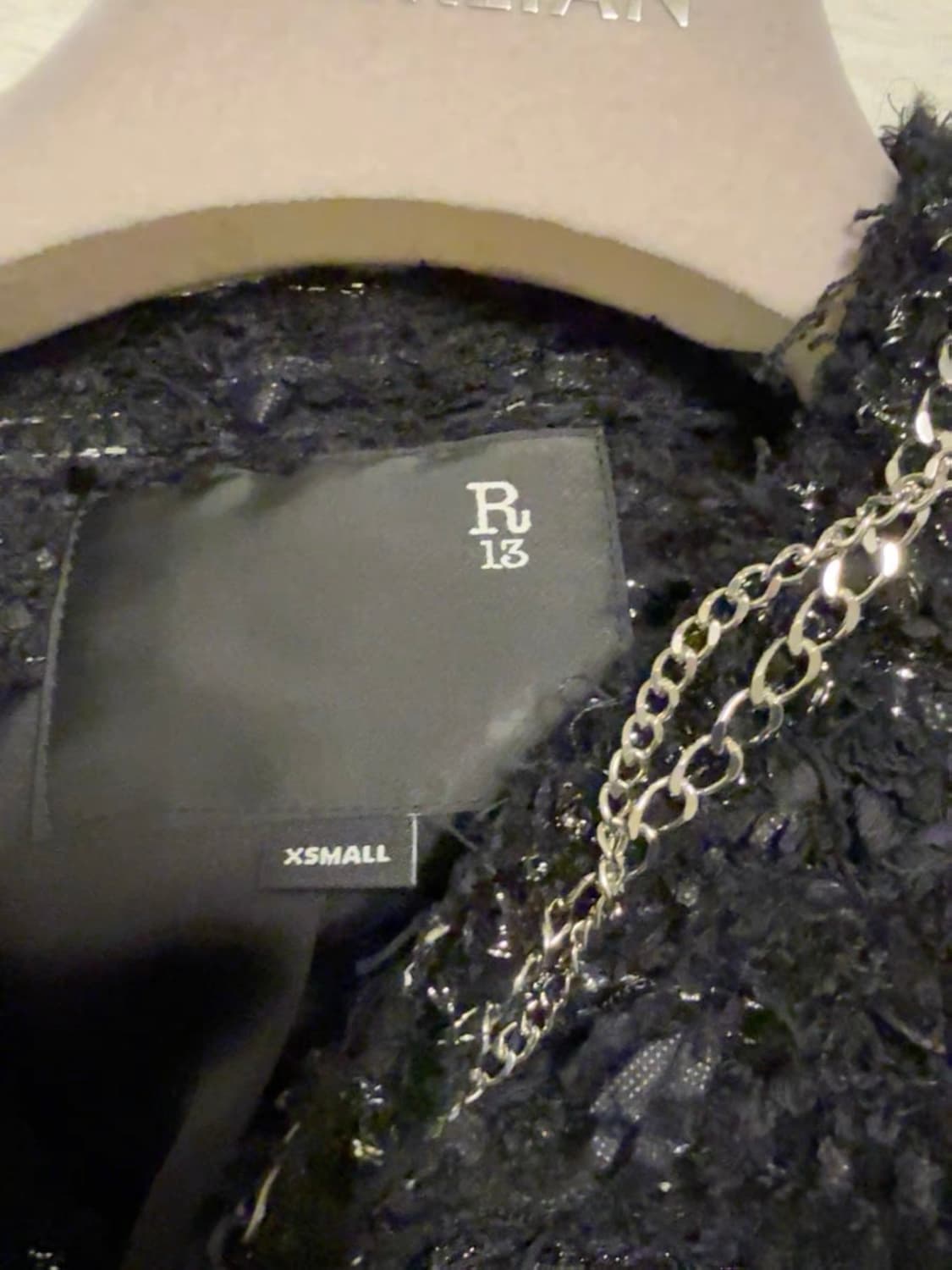 (~2/5, 민지 허윤진 착용) r13 체인 숄더 트위드 자켓 xs 상품이미지4