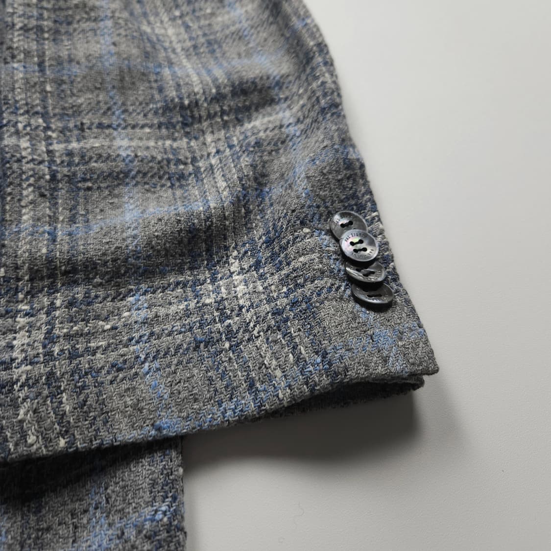 빨질레리 이태리 체크 린넨 혼방 블레이저 (XL) 상품이미지3