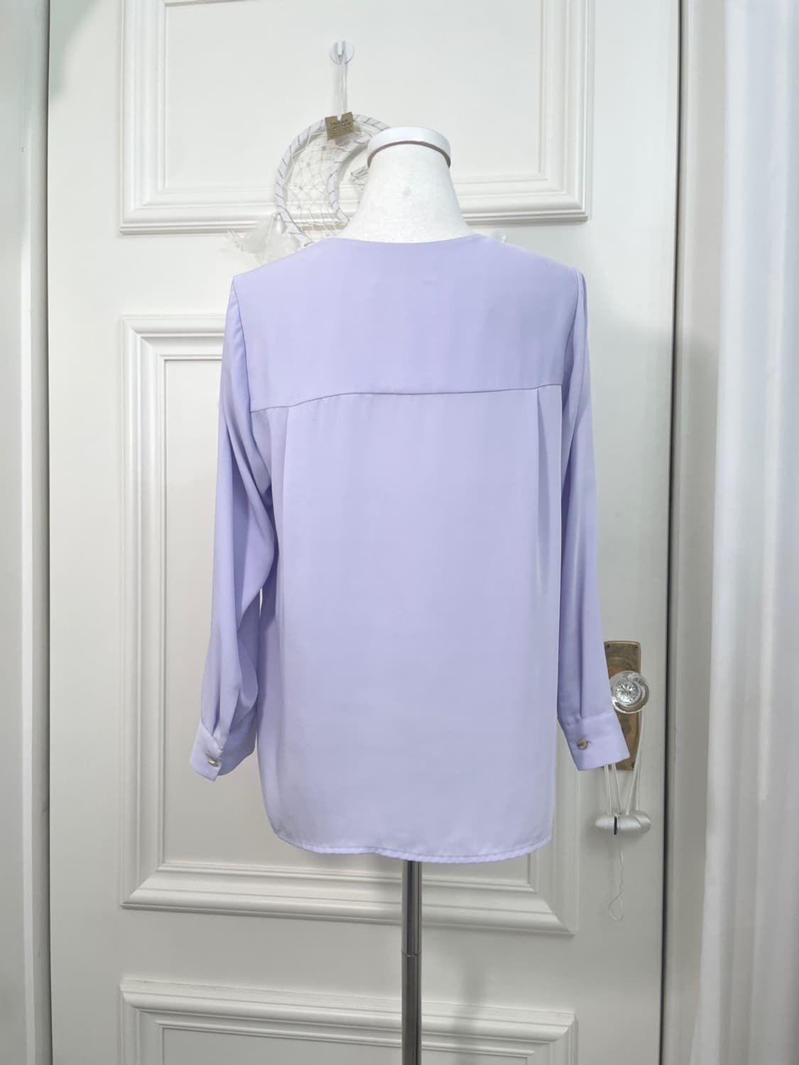 lavender shirring point basic blouse 상품이미지3