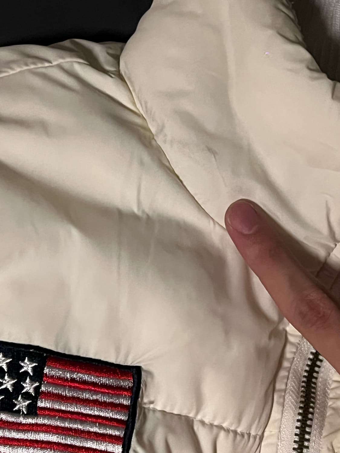 폴로 성조기 아이보리 패딩 L 상품이미지6