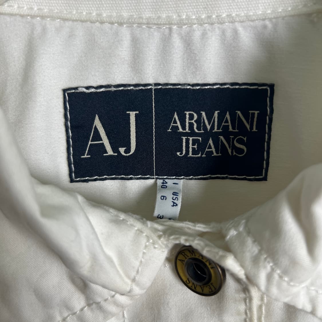 아르마니 진스 화이트 데님 트러커 자켓 40 상품이미지3