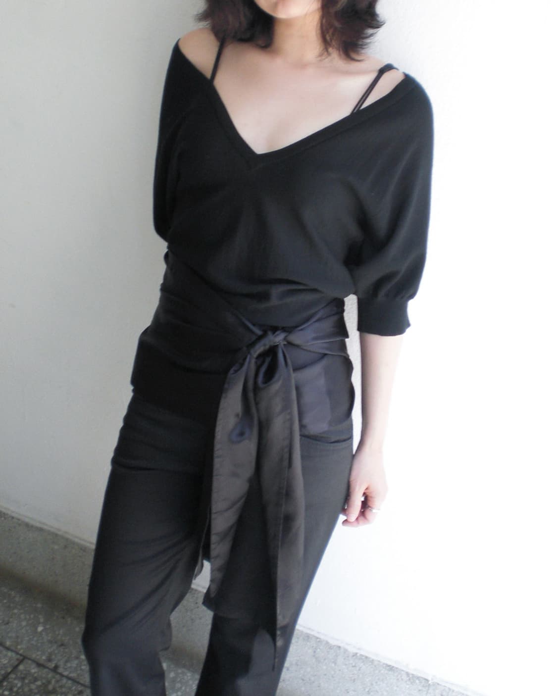 Sacai ad2007 wrap detail knit top 상품이미지2