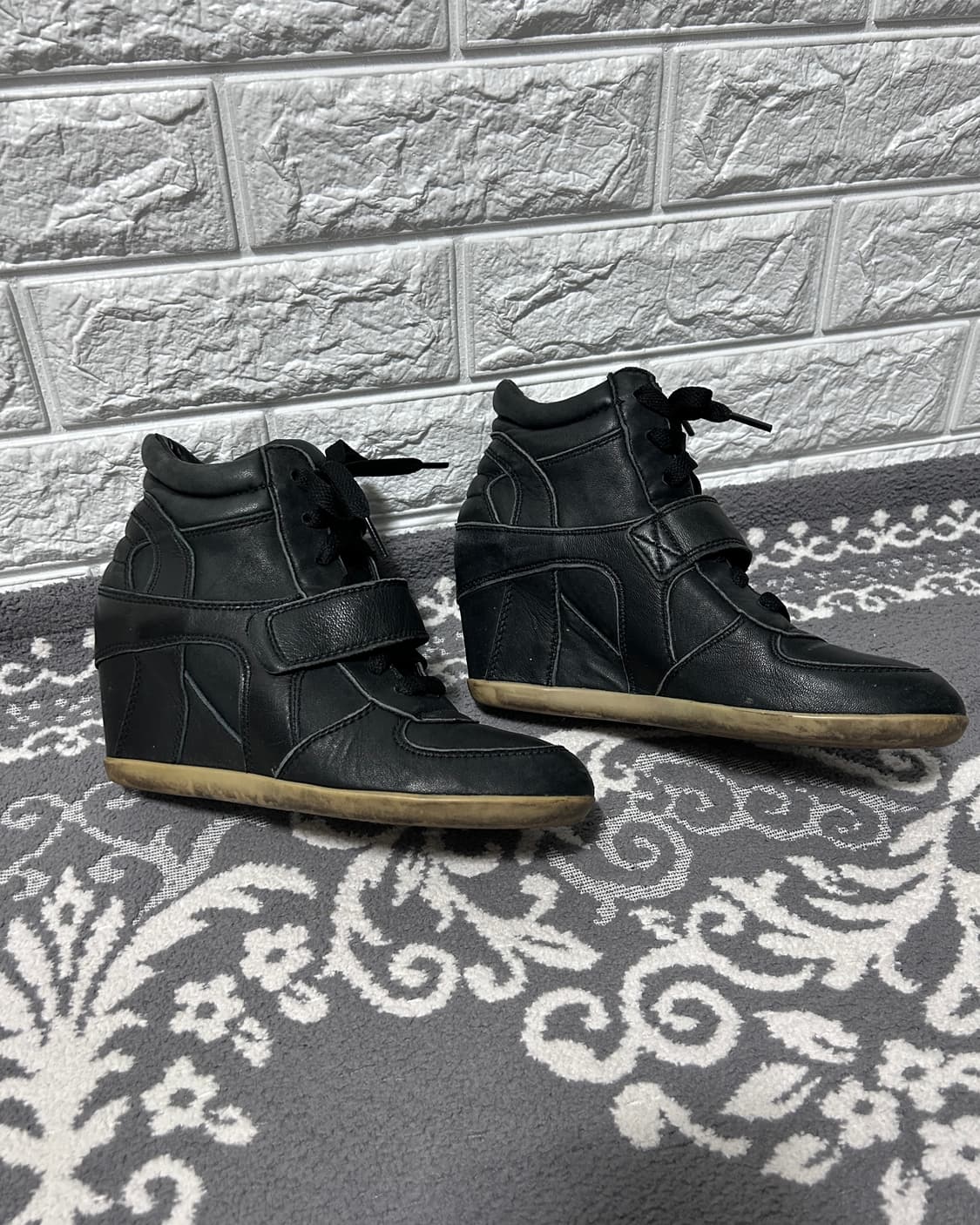 Ash 아쉬 올 레더 보위 히든 웨지힐 스니커즈 상품이미지3