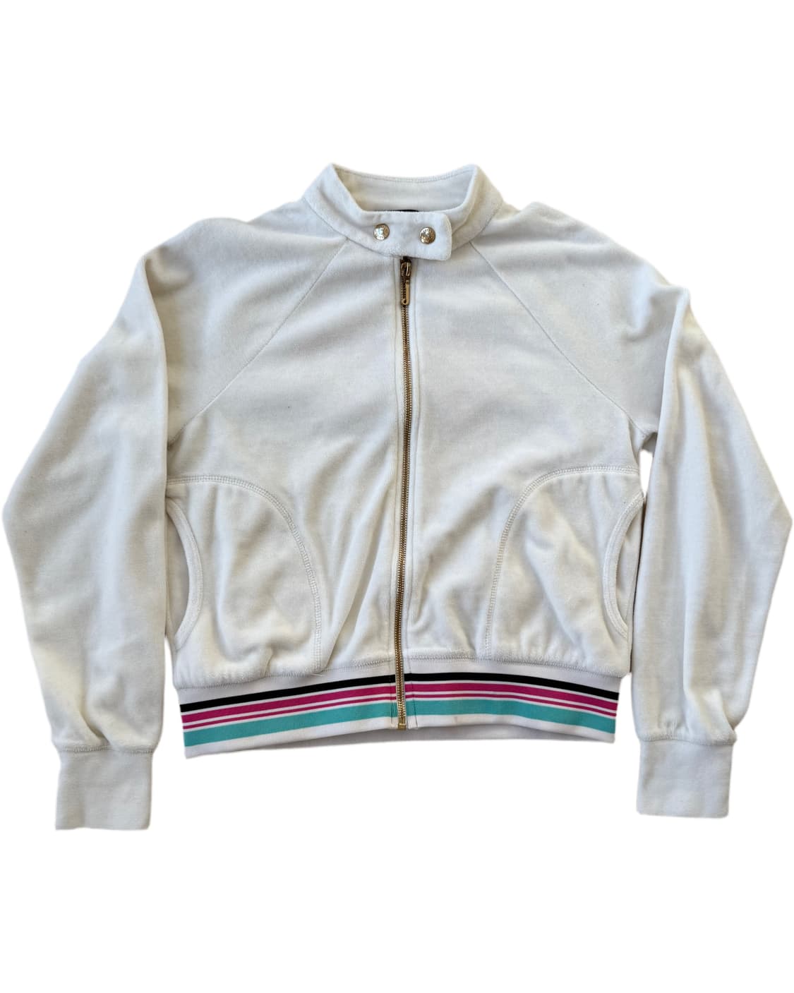 쥬시꾸뛰르 블랙라벨 테리 화이트 집업 갸루템 상품이미지2