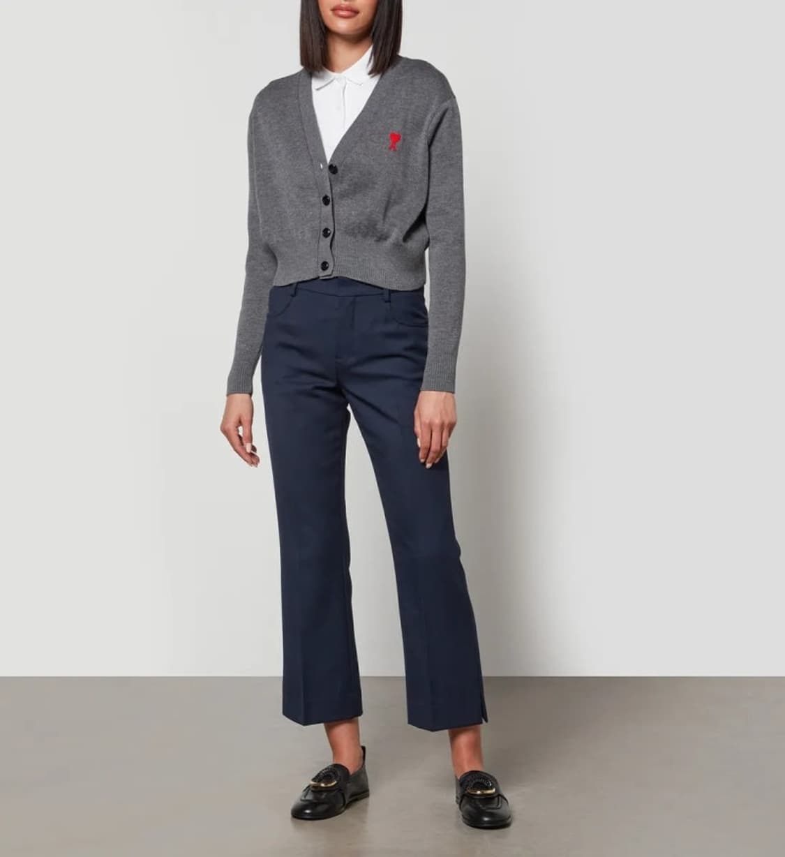 아미 AMI 여성 크롭 가디건 미디움 헤더 그레이 XS 새상품 상품이미지4