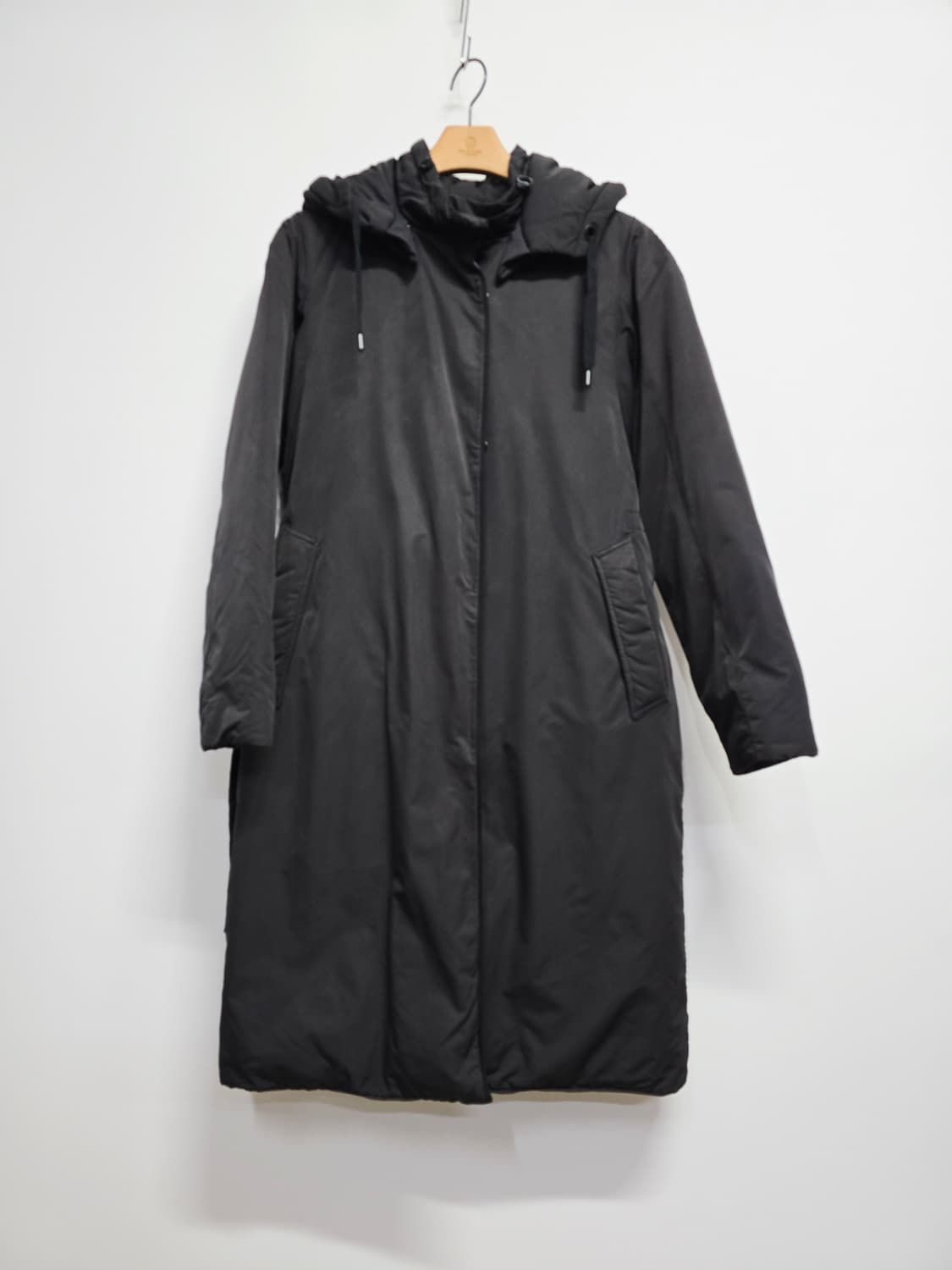 sj wani 블랙 후드 구스다운롱패딩 상품이미지1