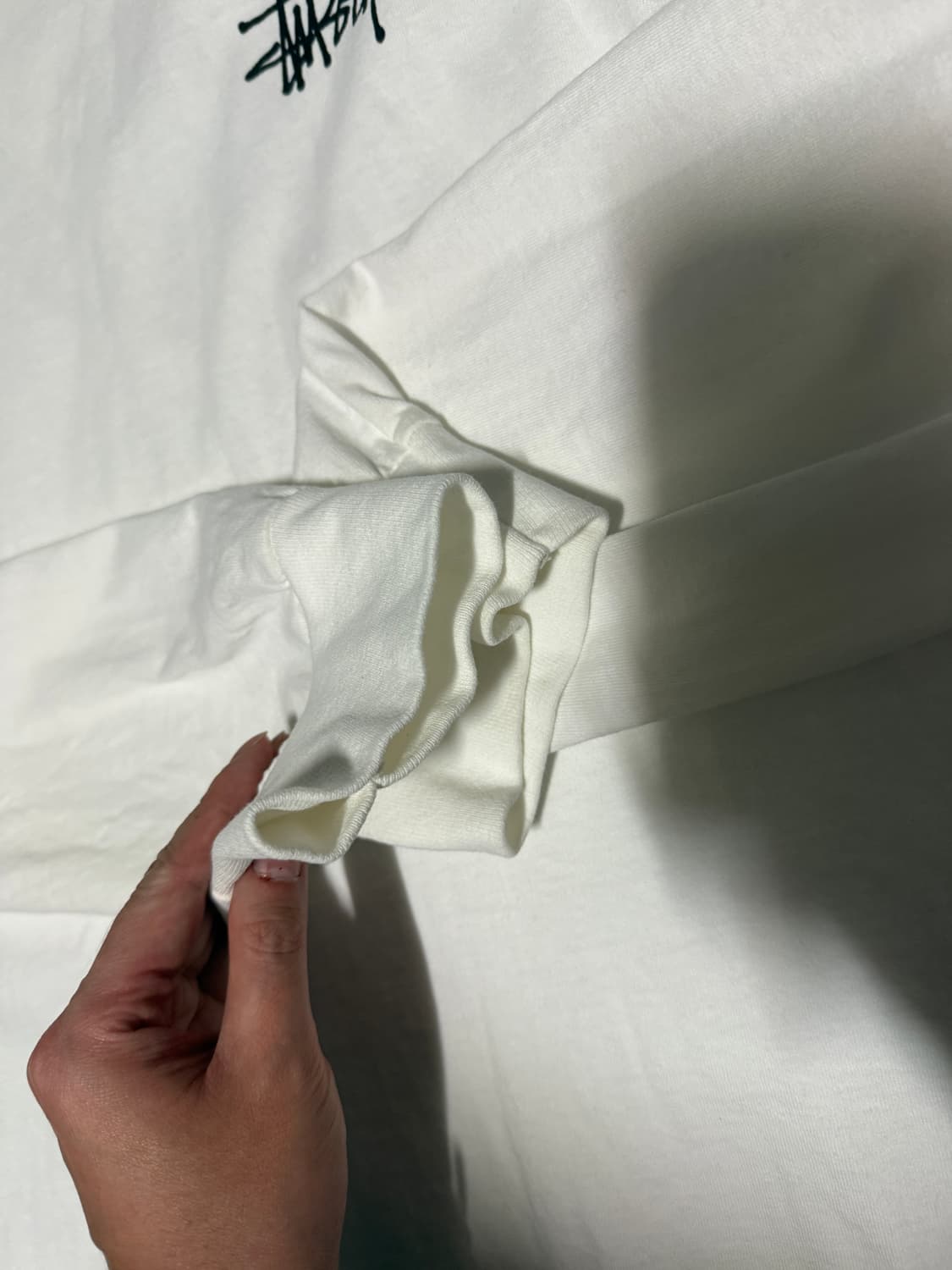 L사이즈 스투시 베이직 피그먼트 다이드 롱슬리브 네츄럴 상품이미지3