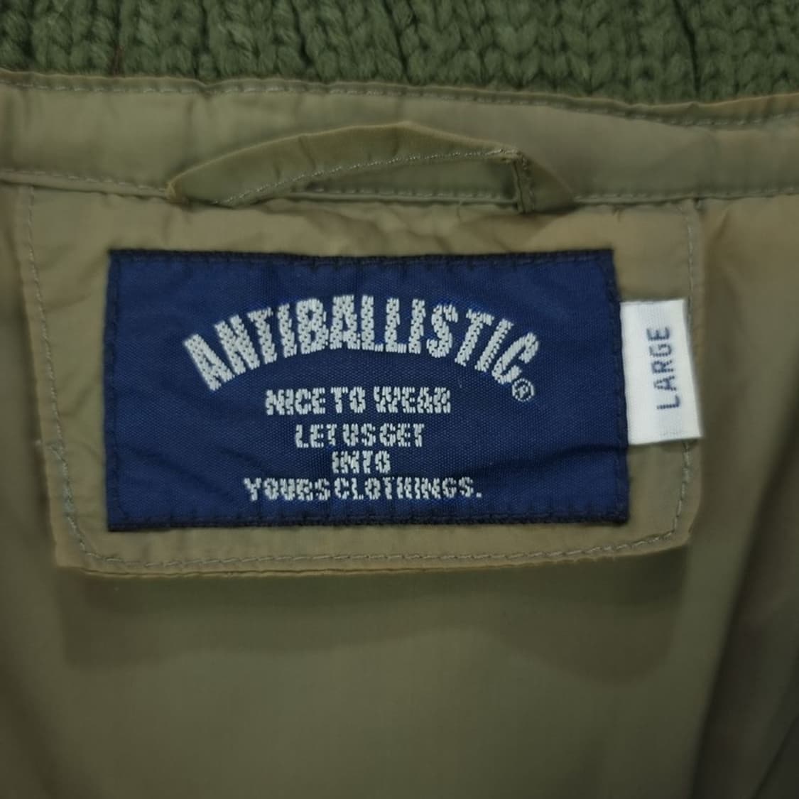 [일본빈티지] 카모 패턴 니트 패딩 집업 카키 M18022 상품이미지7