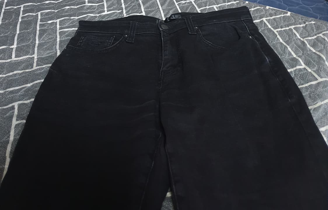 플랙 노이커츠 스판 릴렉스드 슬림 크롭 블랙진(33) 상품이미지2