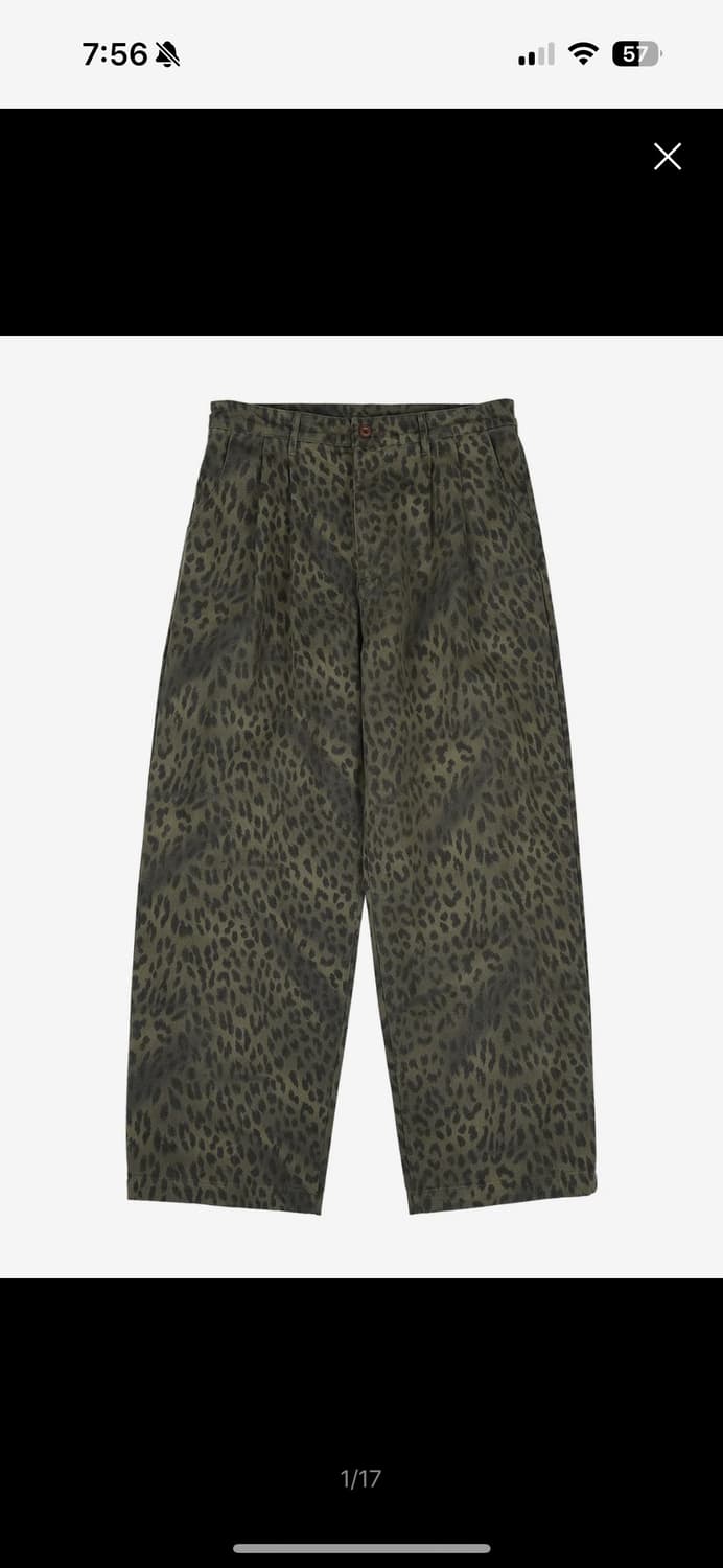 ERSCO 이알에스코 레오파드 배기 트라우져스_카키 상품이미지1