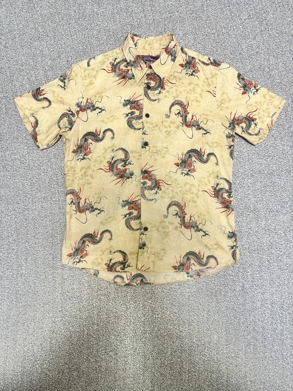 •Japanese Vintage 드래곤 패턴 반팔 셔츠 상품이미지1