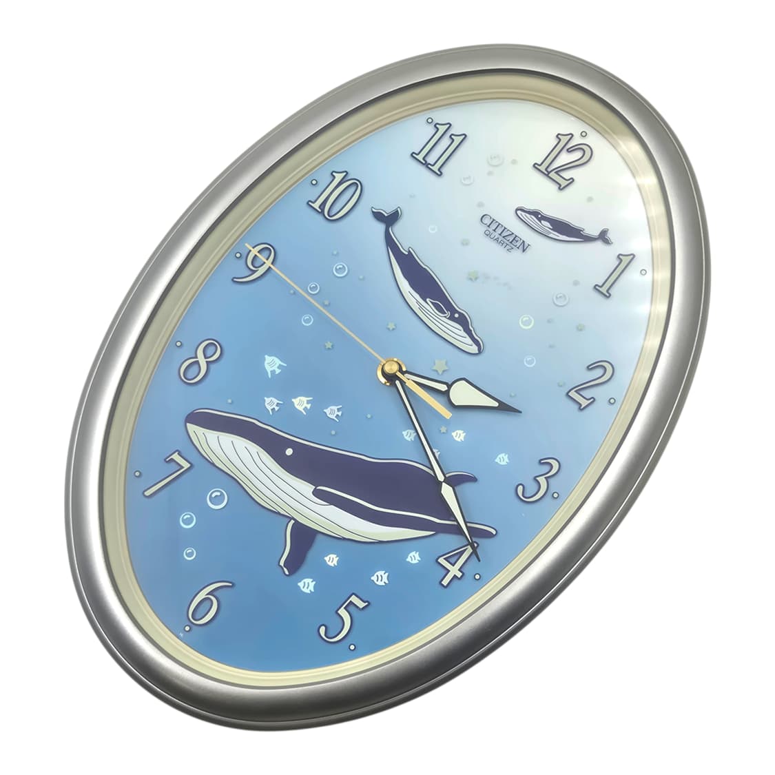70s 시티즌 뉴트로 야광 고래 오발 벽시계 상품이미지3