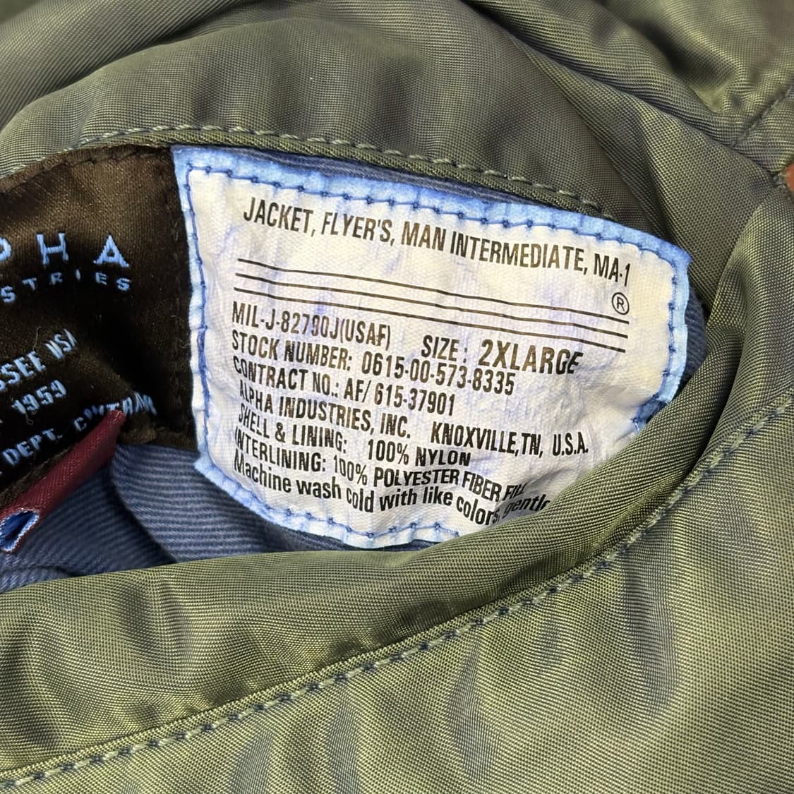 2XL 알파인더스트리 리버시블 ma-1 항공 자켓 상품이미지7