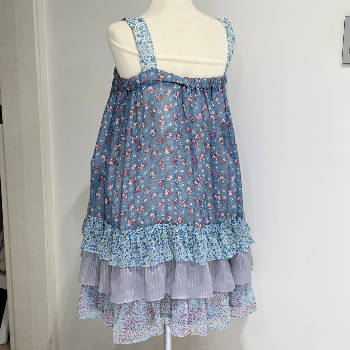 블루모리걸st 잔꽃플라워 쉬폰 캉캉 슬리브리스원피스 상품이미지3