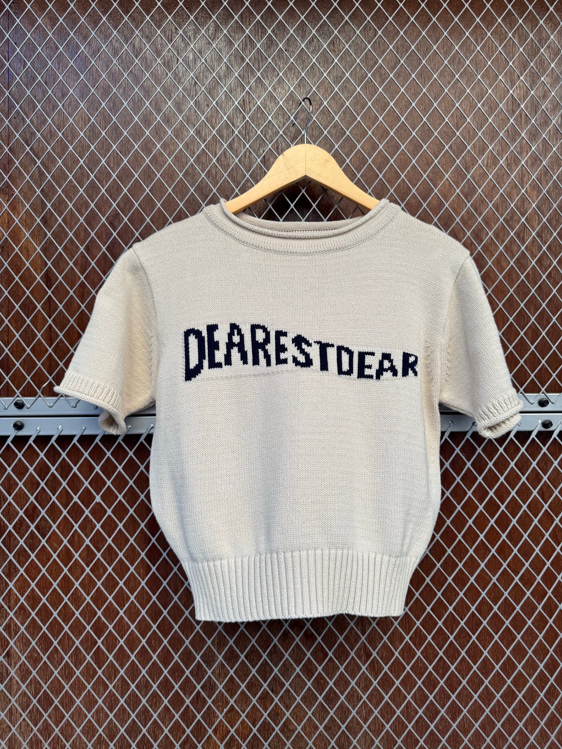 메이비베이비 디어리스트 로고 베이지 반팔 니트 F 상품이미지5