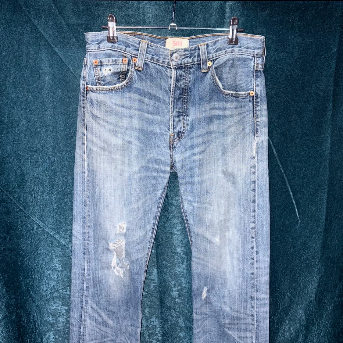 (30) 00s 리바이스 501 데미지 연청 데님 팬츠 상품이미지2