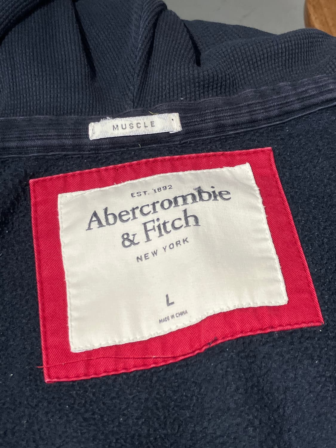 Abercrombie 로고 패치 후드 집업 L 상품이미지5