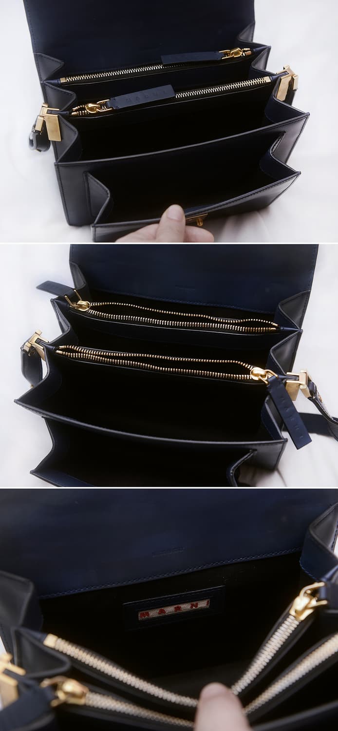 마르니 (MARNI) 트렁크백 미듐 카프스킨 네이비블루 (숄더.크로스) 상품이미지7