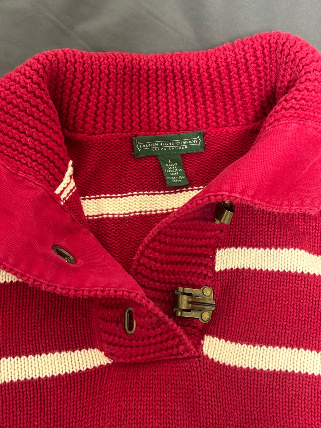 [LAUREN JEANS COMPANY / L] 스트라이프 하프집업 니트 상품이미지4