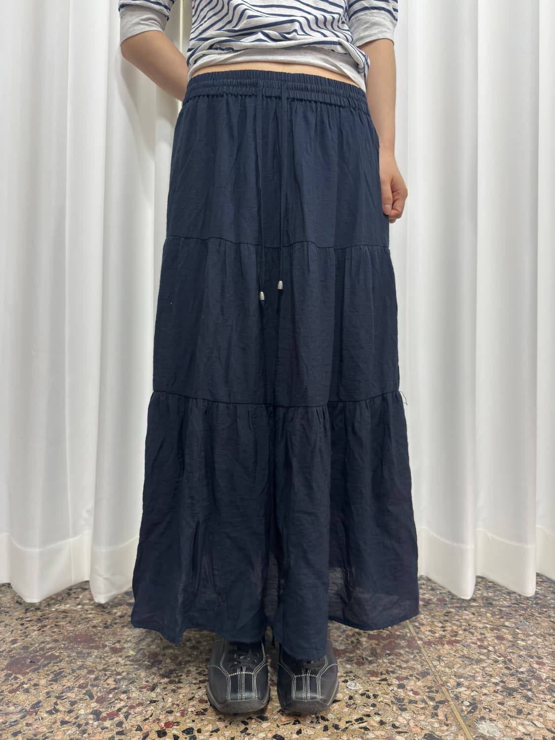 navy mori long skirt 상품이미지1