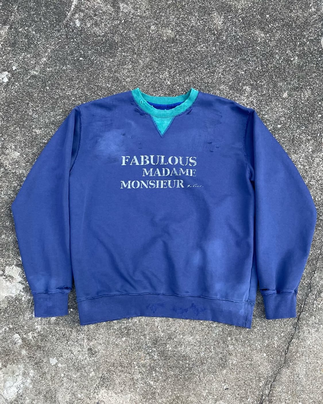 Fabeur 컬러블록 스웻셔츠 맨투맨 블루 상품이미지1